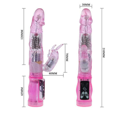 Vibratore Rabbit curvato con 3 funzioni di vibrazione e rotazione